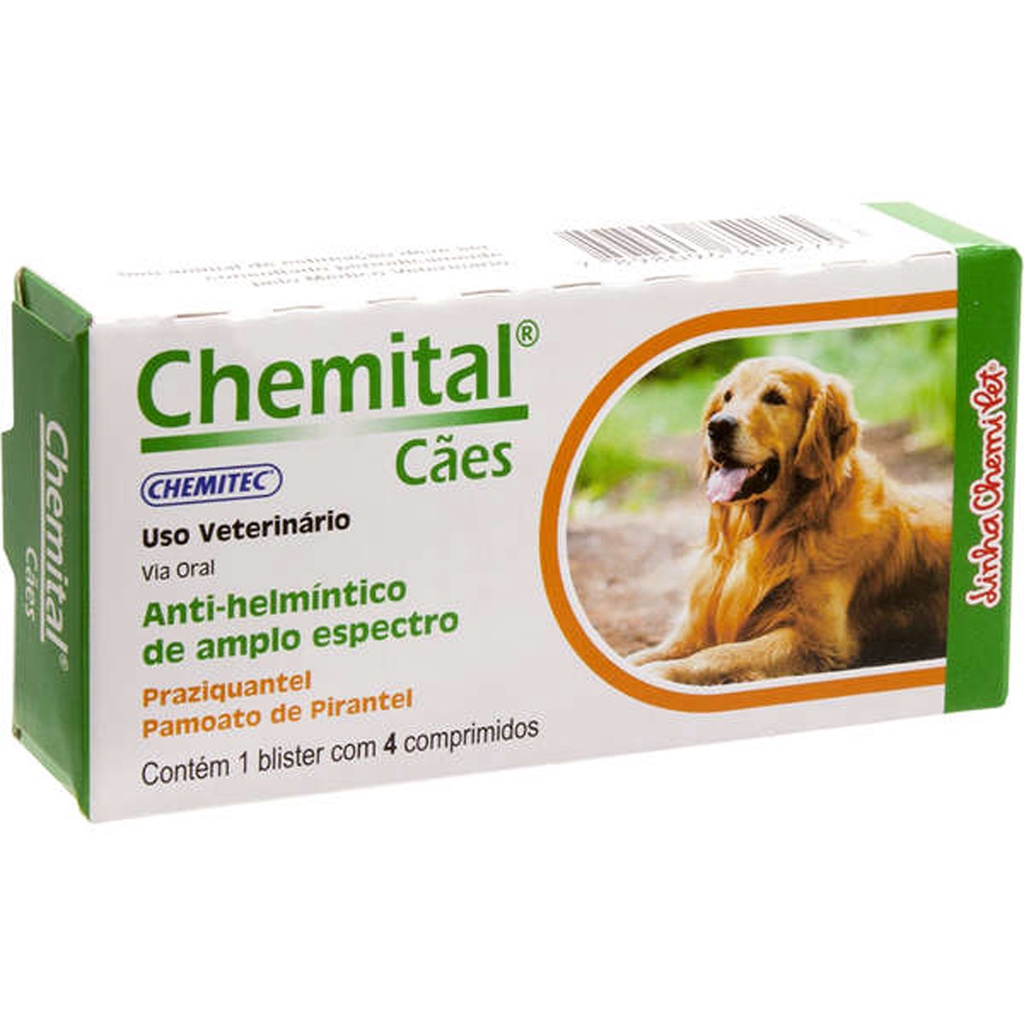 Chemital Chemitec Vermífugo para Cães - 4 Comprimidos
