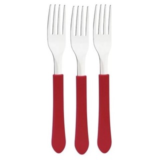 Garfo Leme Tramontina  VERMELHA 4" - 3 unidades em Oferta na Shopee