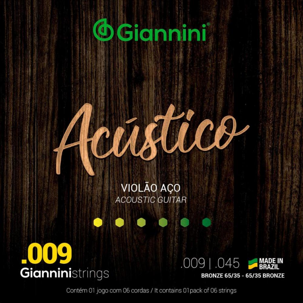 ENCORDOAMENTO VIOLÃO ACÚSTICO AÇO GIANNINI GESWAL .009