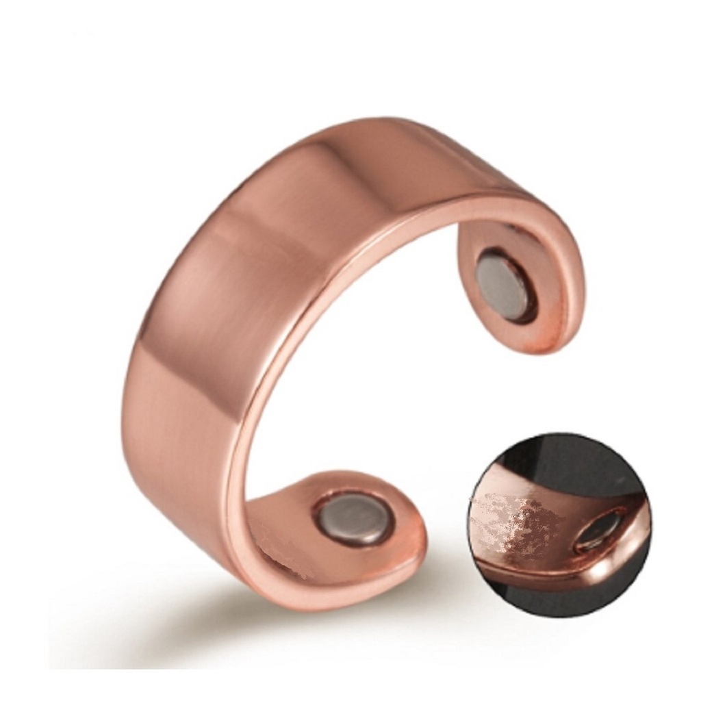 Anel Cobre Magnético Ajustável Cobre Puro 100% Unissex Luxo Alta Qualidade em Oferta na Shopee
