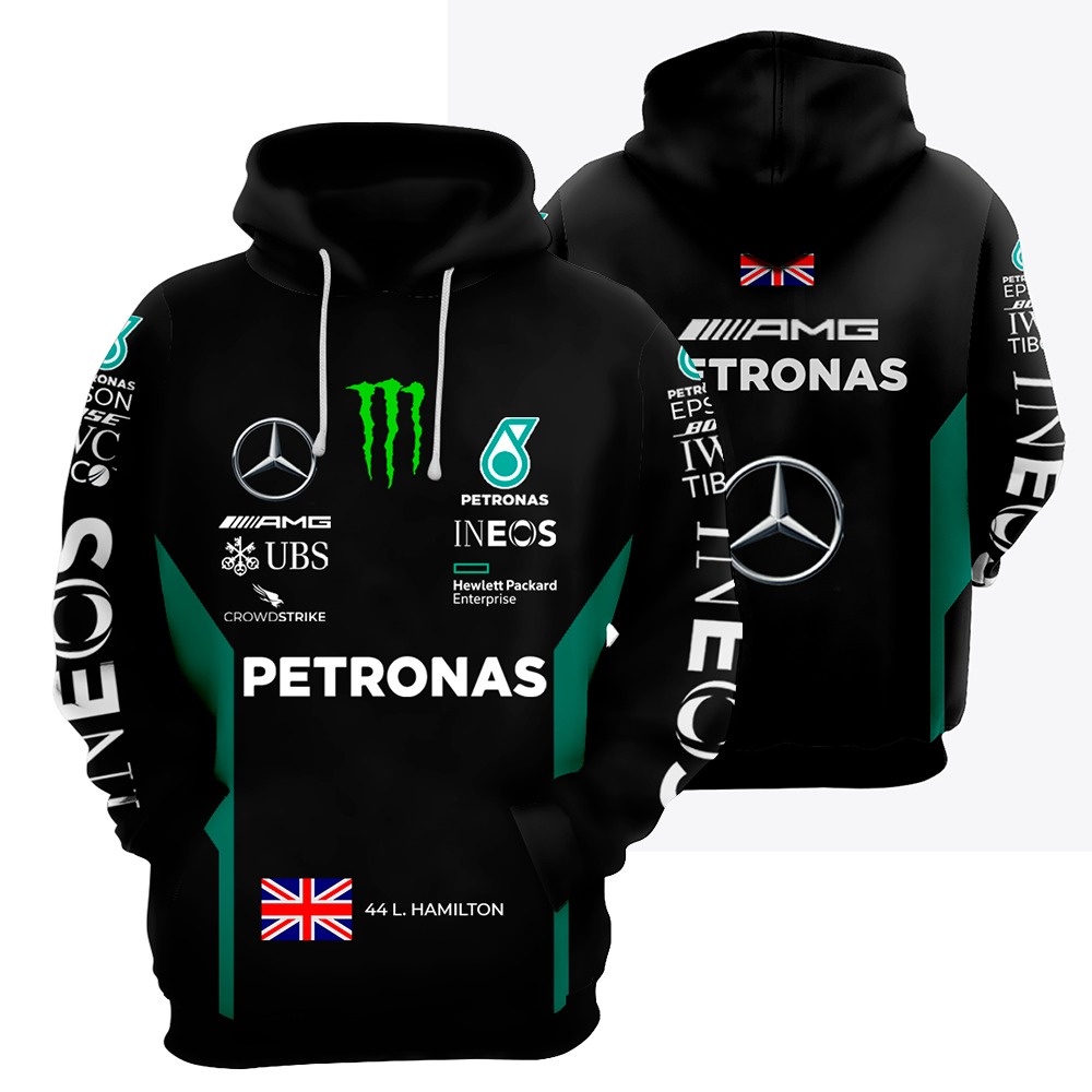 Blusa Moletom Corrida Preta Formula 1 Estampa Full 3D