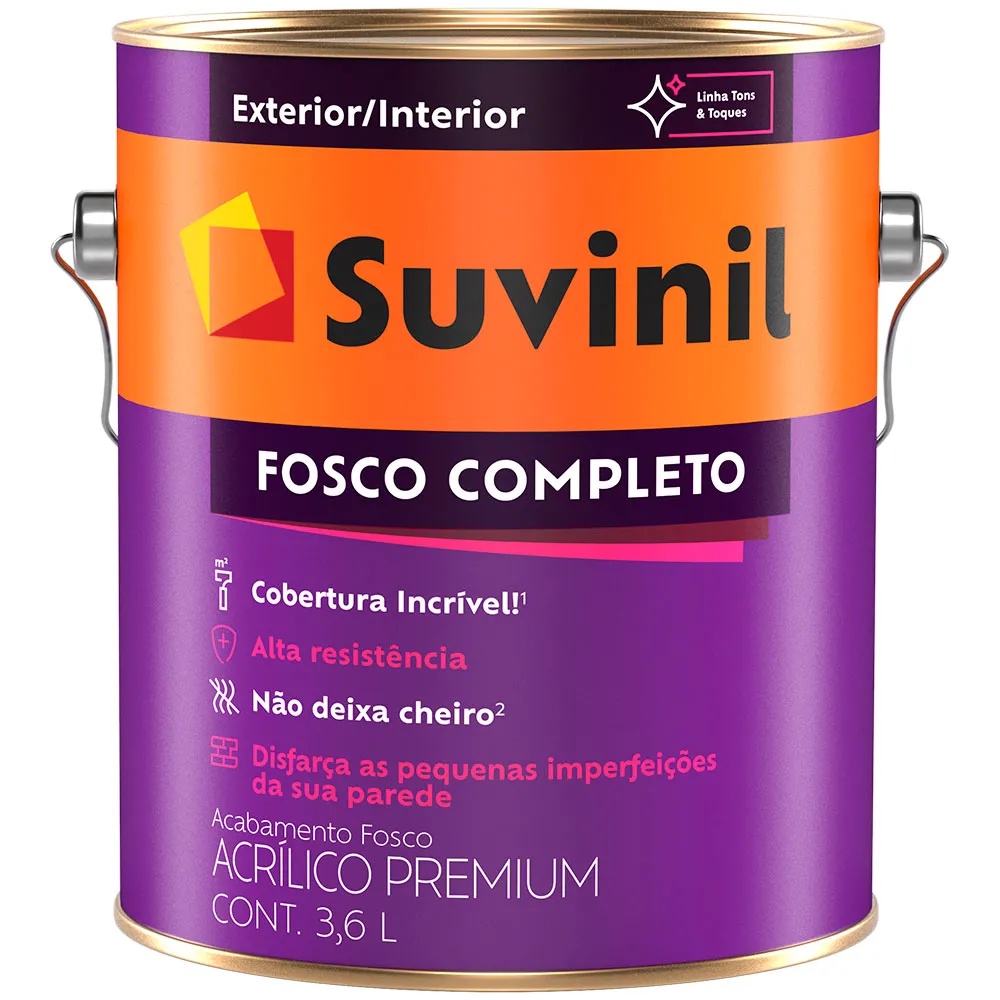 Tinta Acrílica Fosco Completo Premium 3,6l Branco - Suvinil em Oferta na Shopee