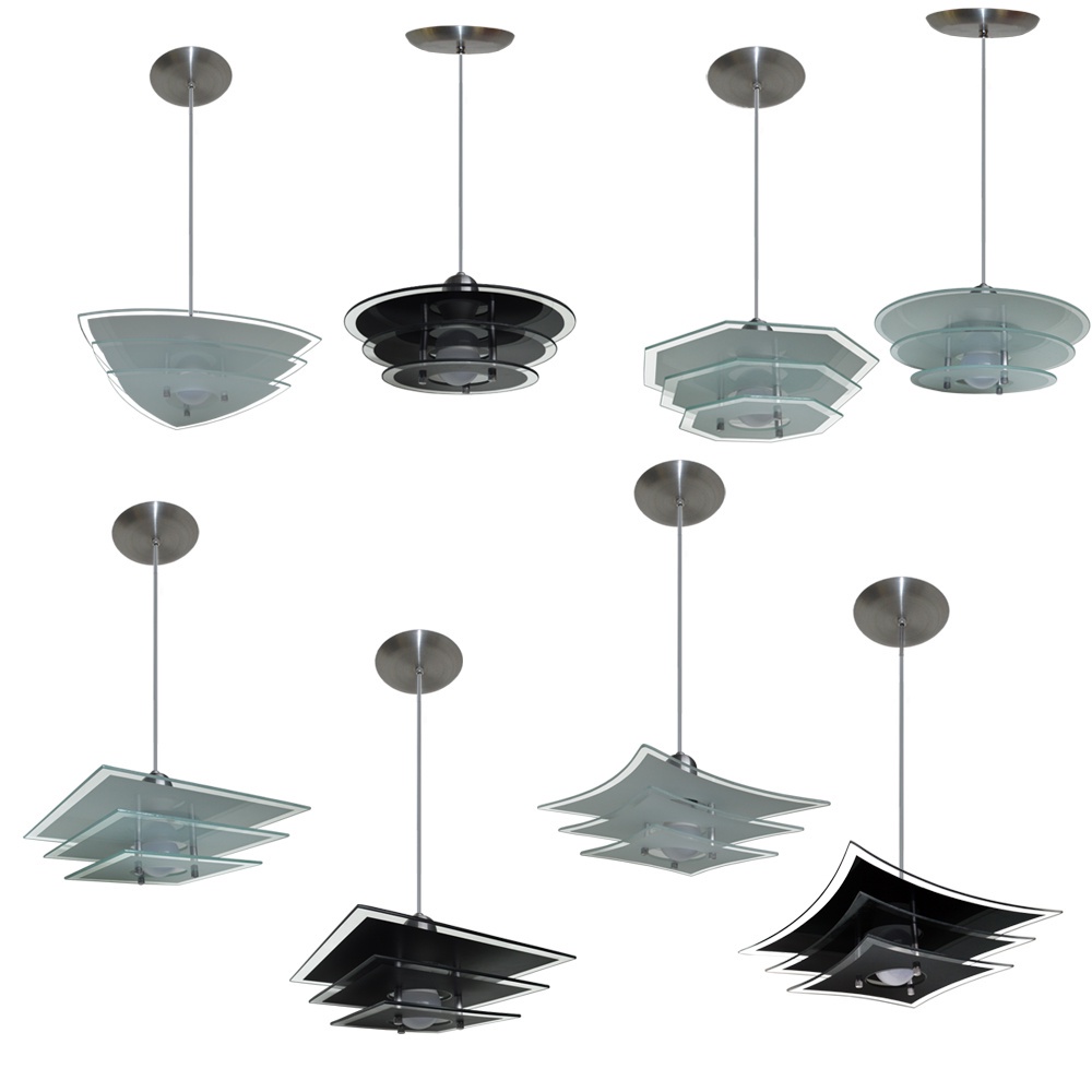 Lustre Luminaria Pendente com 03 Vidros para 01 lâmpada - vários modelos de vidros