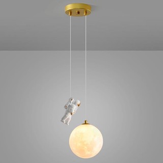 CIMI Lustre Quarto Infantil Cabeceira Minimalista Moderno Luminária Pendente Astronauta