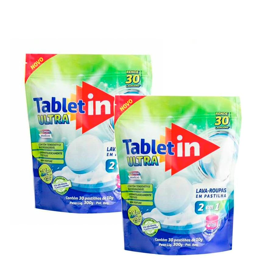 Kit 2 Lava Roupas Tablet In Ultra 30x10g