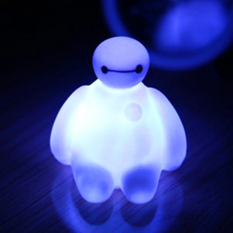 Luz Nocturna 3D LED 7 Mudança De Cor Grande Aqui Baymax Lâmpada De Desenho Animado Bonita Decoração Do Dormitório