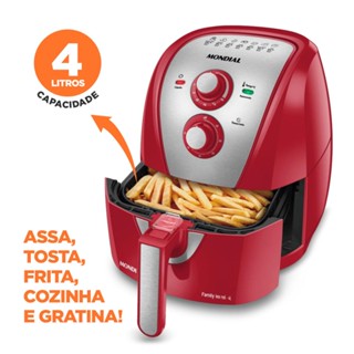 Fritadeira Sem Óleo Air Fryer AFN-40-RI 4L Mondial 1500W, 220V Vermelho/Inox
