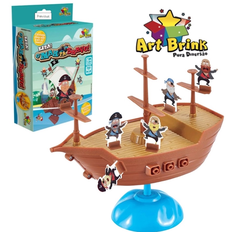 Jogo De Equilibrio Infantil Brinquedo Mini Navio Pirata