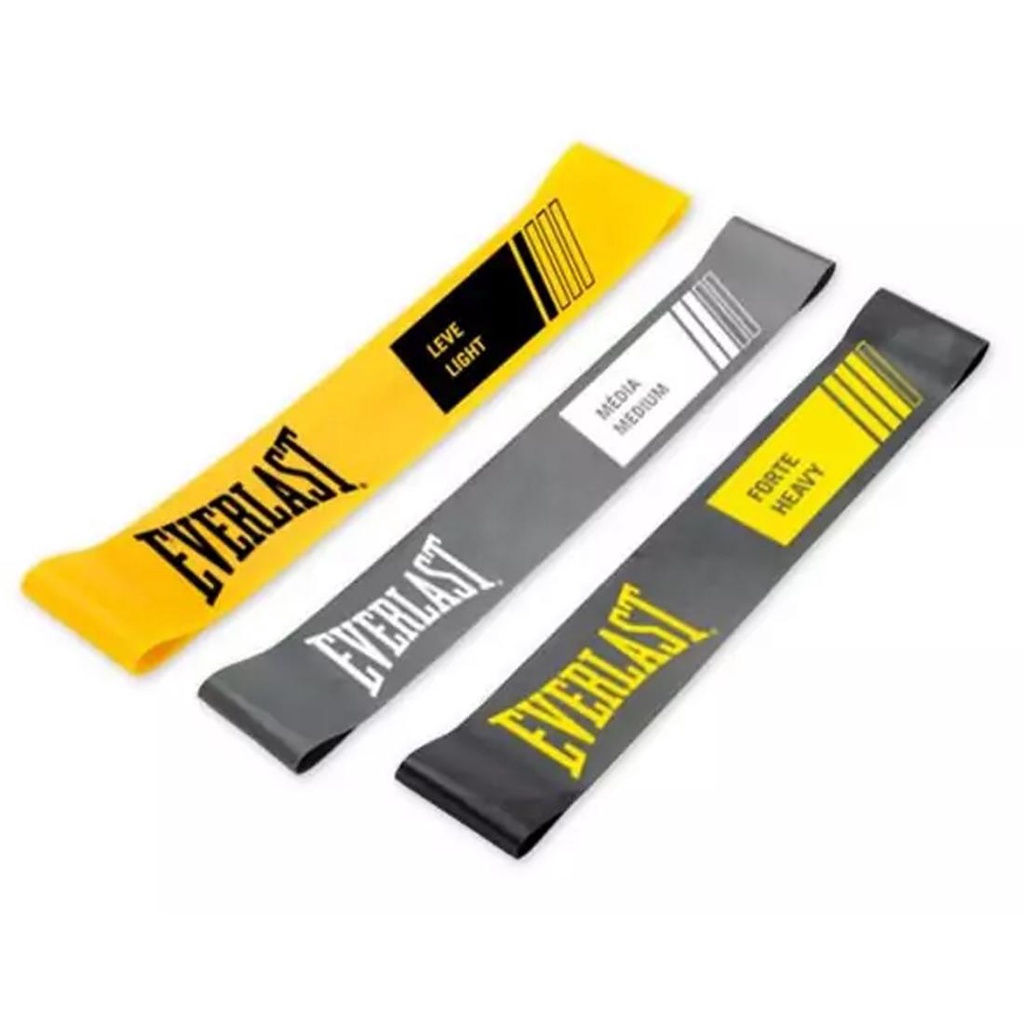 Kit 3 Mini Band Tensão Leve, Média E Forte Everlast
