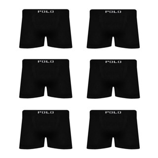 Kit 6 Cueca Polo Star Boxer Box Masculina Preta