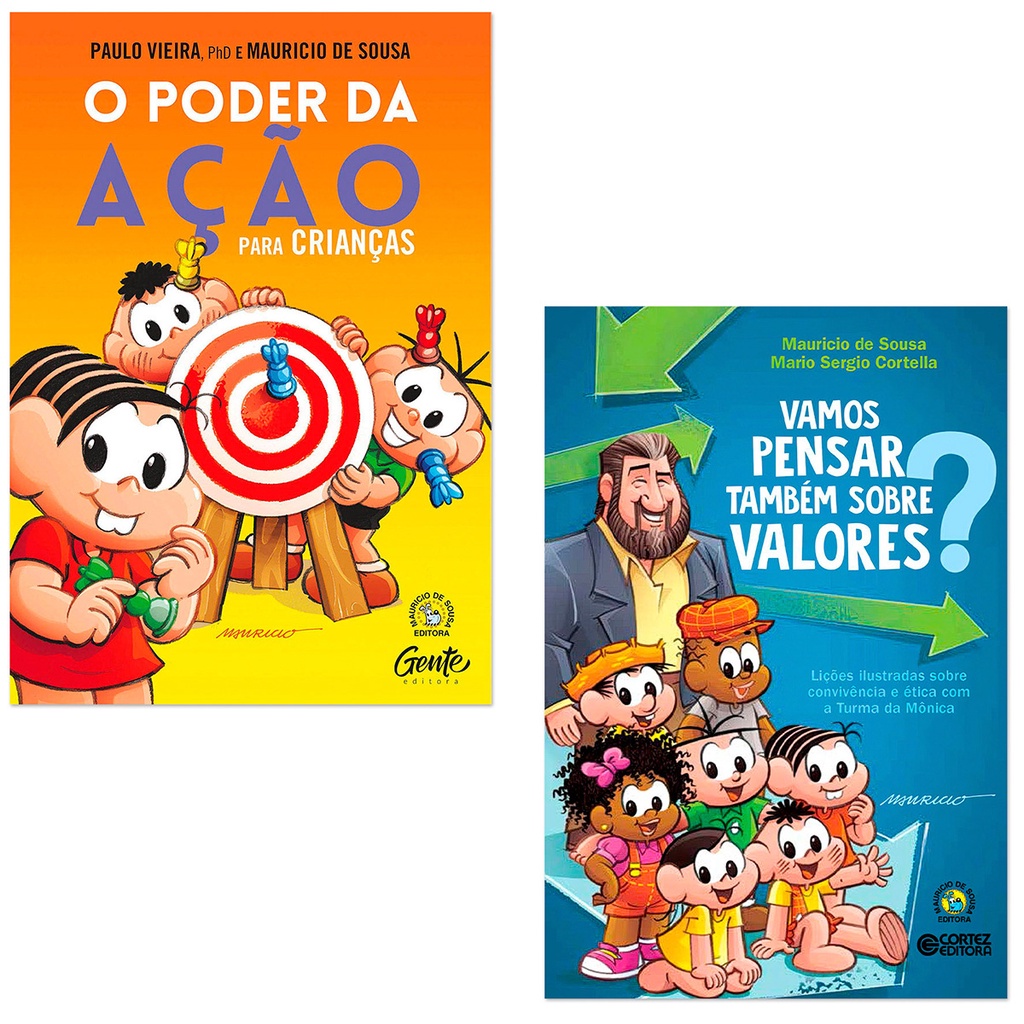 KIT Educativo Turma da Mônica: Poder da Ação Crianças Aprender Autorresponsabilidade+ Vamos Pensar Também Sobre Valores?
