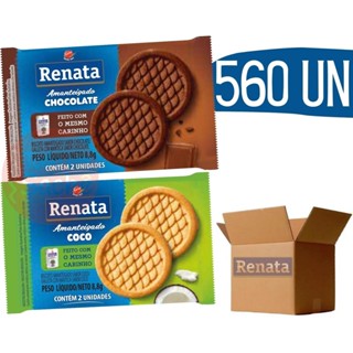 Bolacha Biscoito em Sache Renata Chocolate e Coco Amanteigados - 560 und