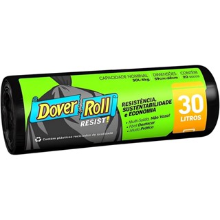 Saco Para Lixo Resist! Preto 30L 20un - Dover Roll