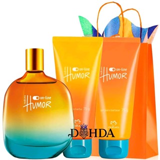 Kit Presente Perfume Masculino Humor On-line 75ml + Gel para Barbear 75g + Gel Pós Barba 75g Natura