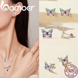 Bamoer Silver Sterling 925 Hot Sale Butterfly Earrings Moda Jóias Para Mulheres Presentes BSE807