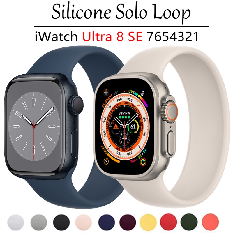 Pulseira Elástica Esportiva De Silicone Para Relógio Apple 44mm 40mm 45mm 41mm 38mm 42mm 4...