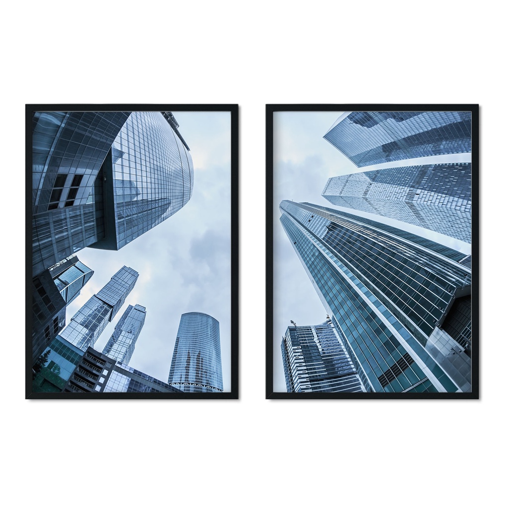 Quadro Decorativo Arquitetura Prédio Céu Azul Arquiteto 43X63 CADA
