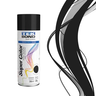 Tinta spray uso geral preto brilhante 350ml 250g - tekbond