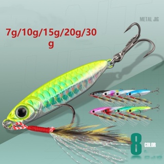 Nova Isca De Pesca Jig VIb Com Anzol 7g/10g/15g/20g/30g A Laser Metal Slow Jig lure em Oferta na Shopee