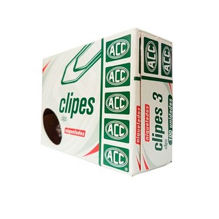 Clips niquelado NR 3 com 100 unidades ACC em Oferta na Shopee