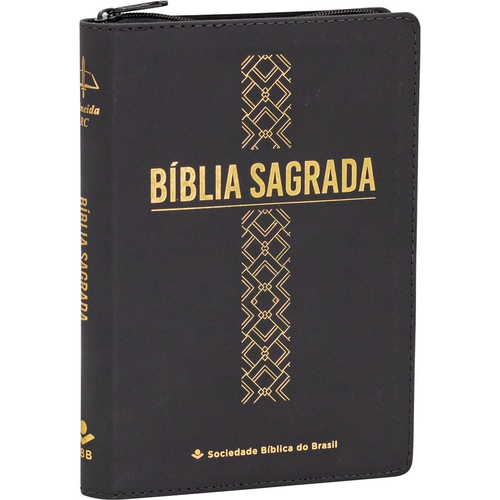 Bíblia Sagrada ARC | Letra Grande | Zíper | Preta Cruz em Oferta na Shopee