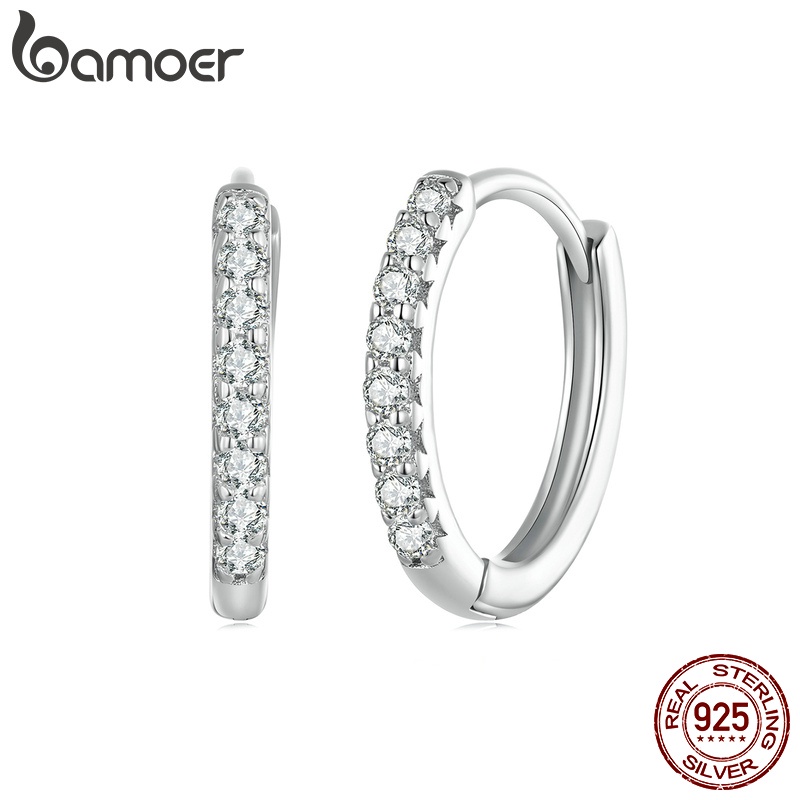 Bmoer 925 Silver Sterling Moissanite Exquisite Classic Earbuckle Jóias Simples Vem Com Certificado 100 % Diamante Testador Brinco De Casamento MSE022 em Oferta na Shopee