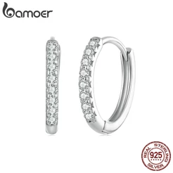 Bmoer 925 Silver Sterling Moissanite Exquisite Classic Earbuckle Jóias Simples Vem Com Certificado 100 % Diamante Testador Brinco De Casamento MSE022