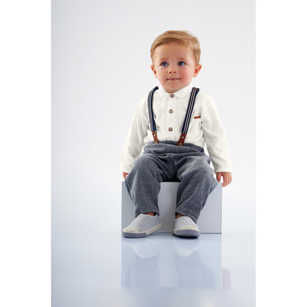 Conjunto Body e Calça com Suspensório Bebê Up Baby em Oferta na Shopee