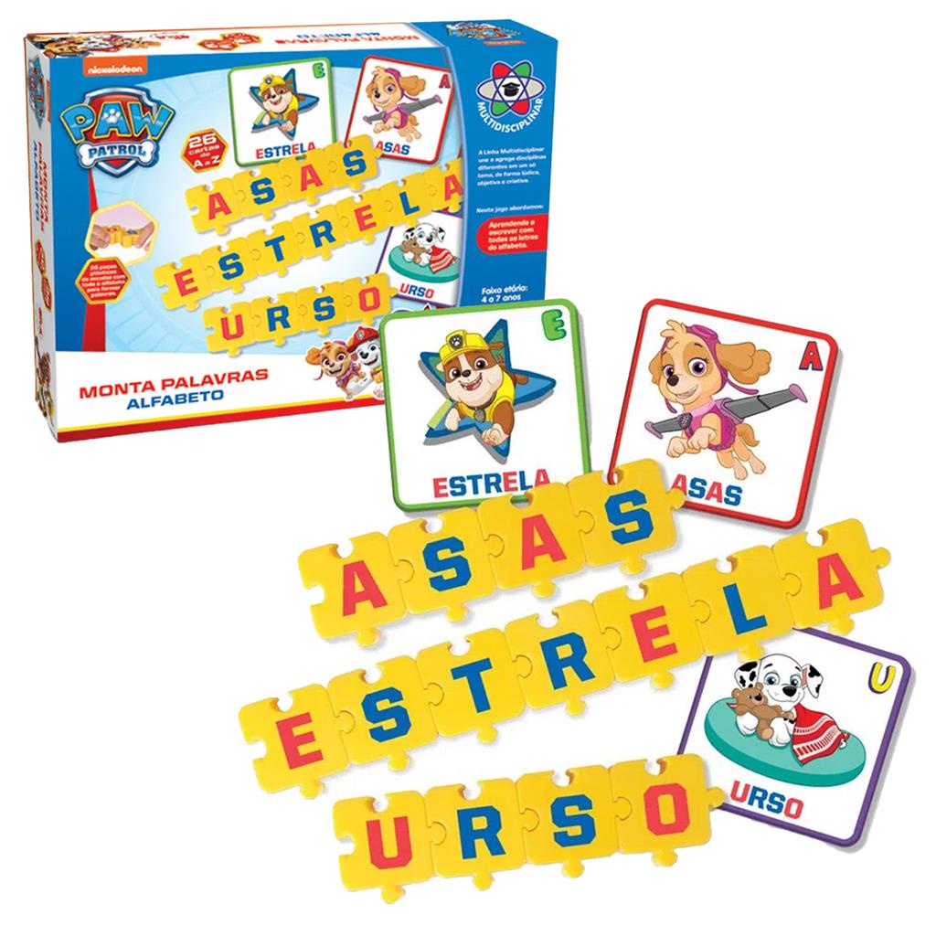 Jogo Patrulha Canina Pedagogico Educativo Monta Palavras - Elka Brinquedos