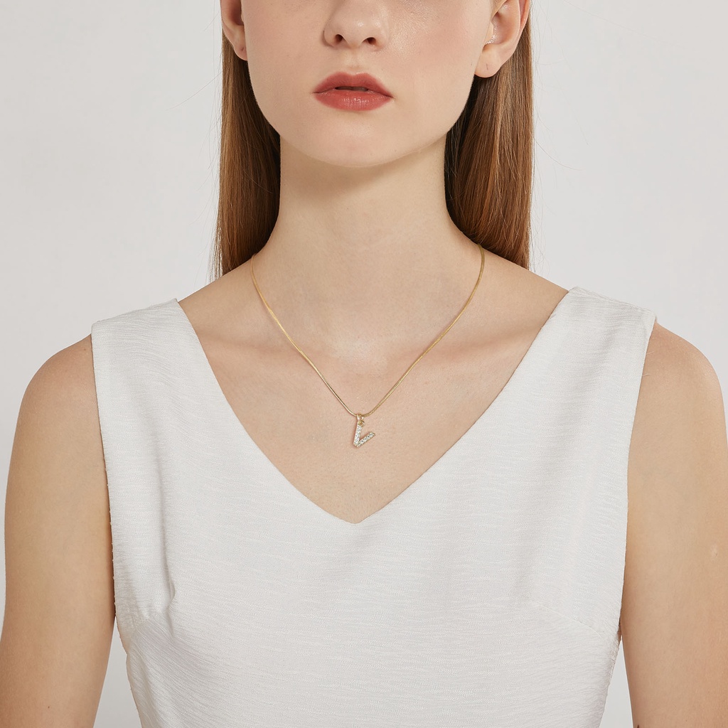 Vnox Letter Zirconia Pendant Necklace, Alfabeto Colar Inicial Acessórios Para Mulheres · foto 2