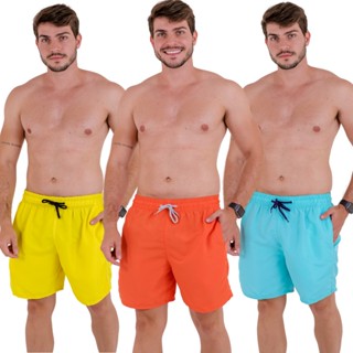 Short Mauricinho Praia Masculino Básico Liso Collor Verão