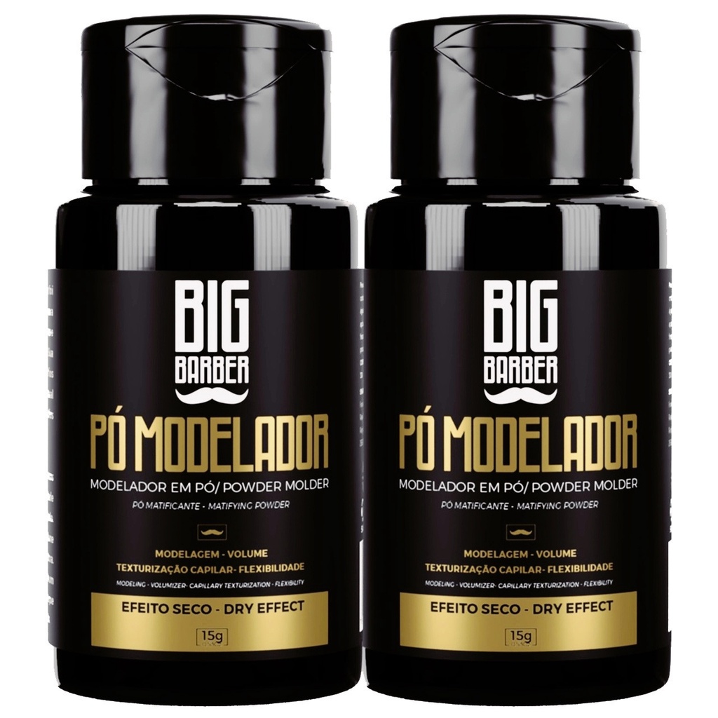 Pó Modelador Pomada Em Pó Big Barber 15g Caixa Com 2 Unidades