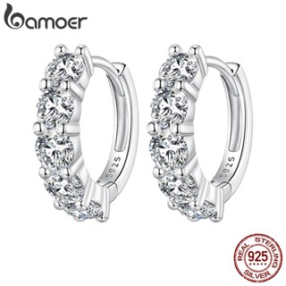 Bamoer 925 Sterling Silver Sparkling Moissanite D-Color Brincos Adequado Para Casamento - 3.5mm,0.2ct