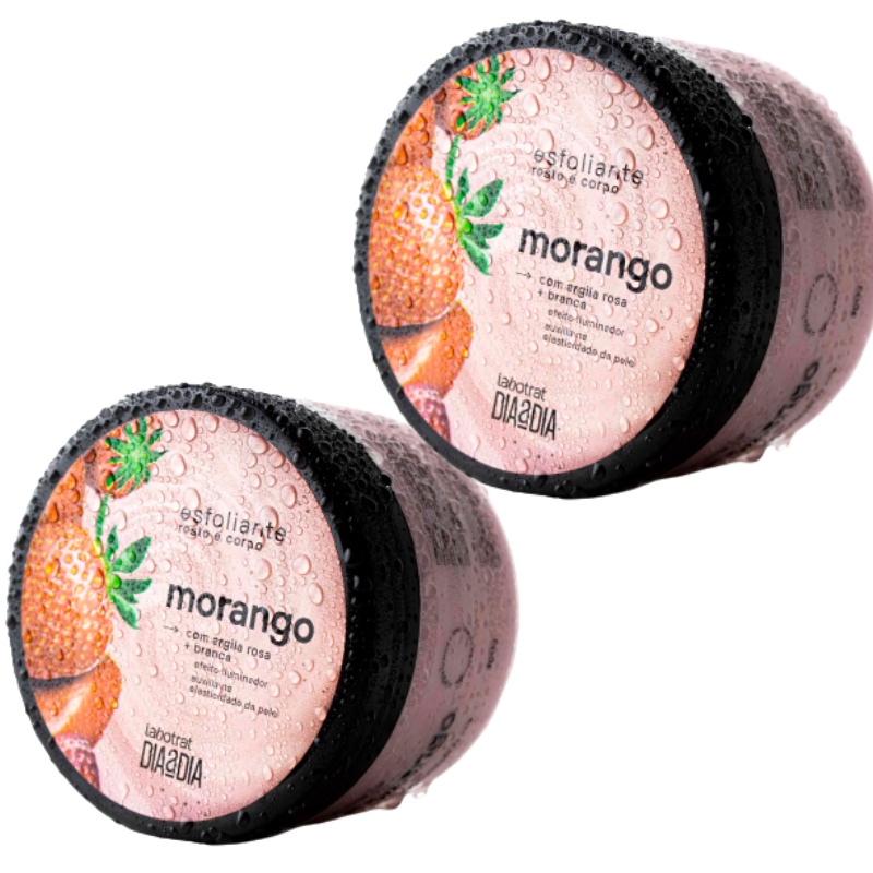 2 Esfoliante Morango Corpo e Rosto 300g Labotrat