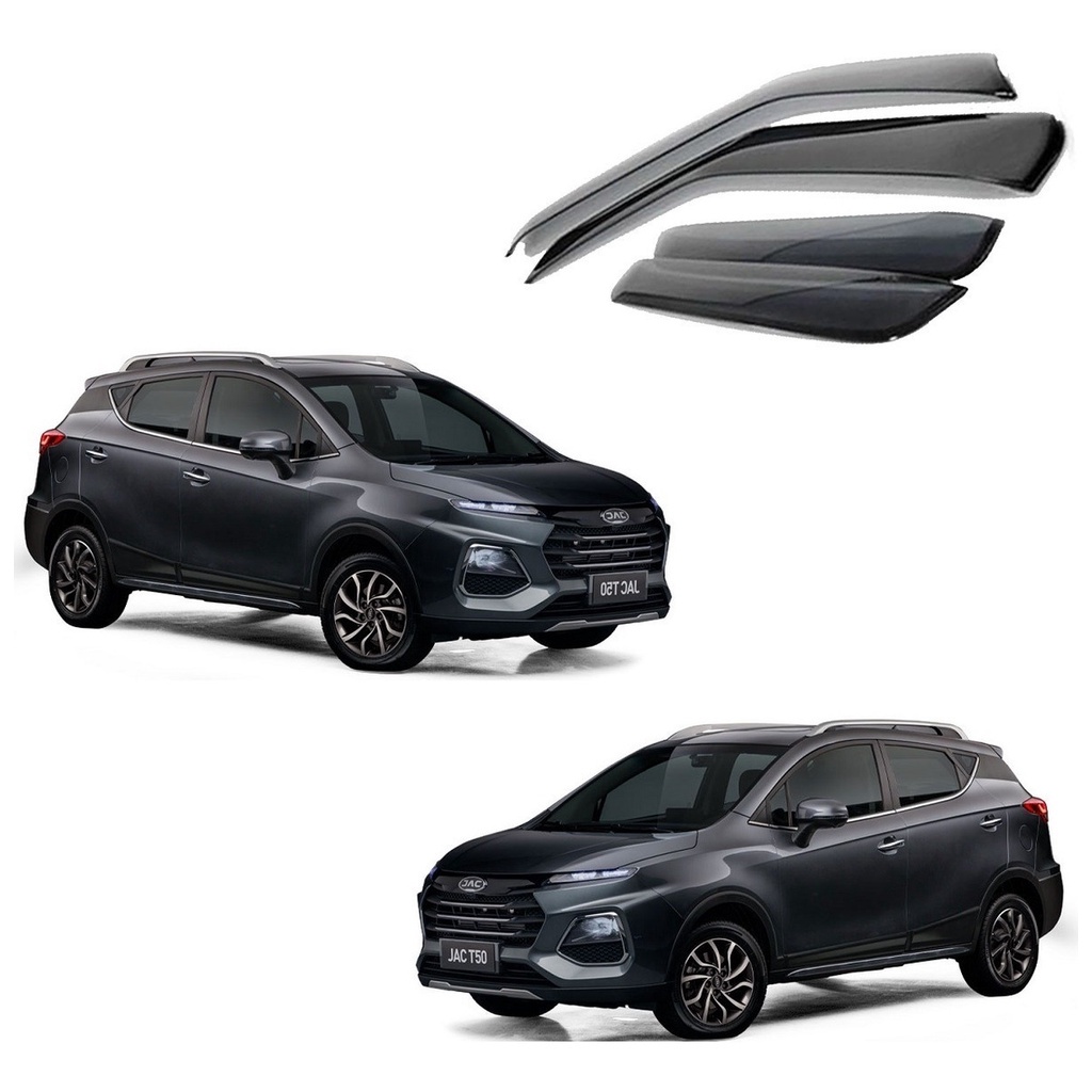 Calha De Chuva Defletor Jac T50 2019 4 Portas Fume Tiger JC9484
