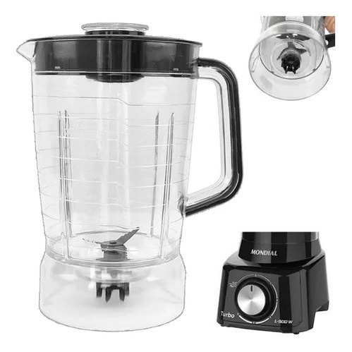 Copo Liquidificador Mondial Turbo L-850 L-900 Acrílico - Preto