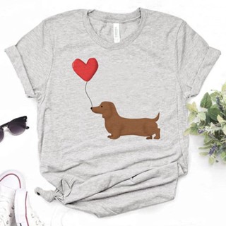 Dachshund top Mulheres anime De Verão Menina streetwear 2000s Roupas Engraçadas