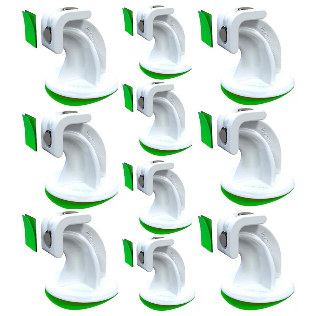 Kit 10u Prend Fixador Trava Portas Magnético Adesivo Branco