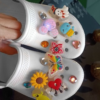 Coelhinho Ruim Fofo Anime Croc Jibbits Charm Flower Led Shoe Charms Psyduck Butterfly Jibits Croc Pin Fantasma Jibitz Para Calçados Infantis Acessórios Decoração
