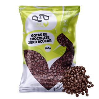 Gotas de Chocolate 70% Zero Açúcar - 500g - P&P em Oferta na Shopee