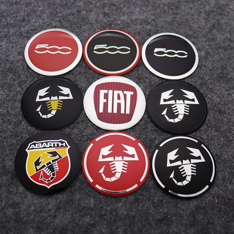 1 Pc FIAT 500 Adesivo Para Volante Com O Logotipo Do Escorpião 56mm Emblema Metálico Decorativo