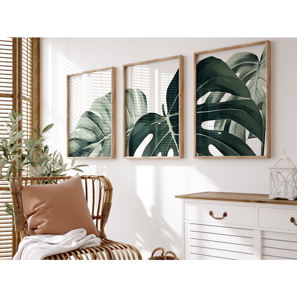Quadro Decorativo Folhas Tropical Botânico minimalista , decoração casa Quadro