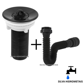 Válvula Preta Lavatório 7/8 Cuba Sifão Sanfonado Universal Extensivo Preto em Oferta na Shopee