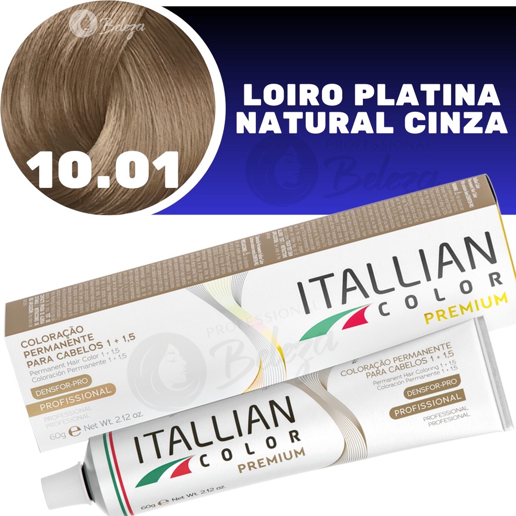 Coloração Itallian Color Louro Platina Natural Cinza 10.01 6 em Oferta na Shopee