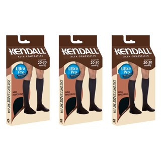 Kit com 3 Meias 3/4 Masculina Alta Compressão 20-30 mmHg Kendall
