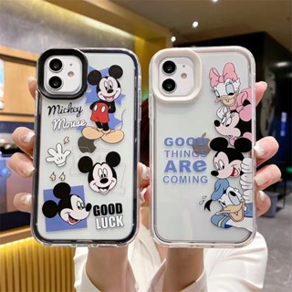Caixa Telefônica Transparente À Prova De Choque 3 Em 1 Mickey Para iPhone 15 11 12 13 14 pro max x xr 7 8 plus