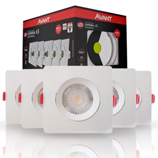 Kit Jogo 5 Spot Led 5w Direcionável Embutir Quadrado Bivolt Teto 6500K Iluminação Moderna Luxo em Oferta na Shopee