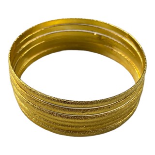 Pulseira Cigana Lisa 7 cm com 6 Argolas Douradas