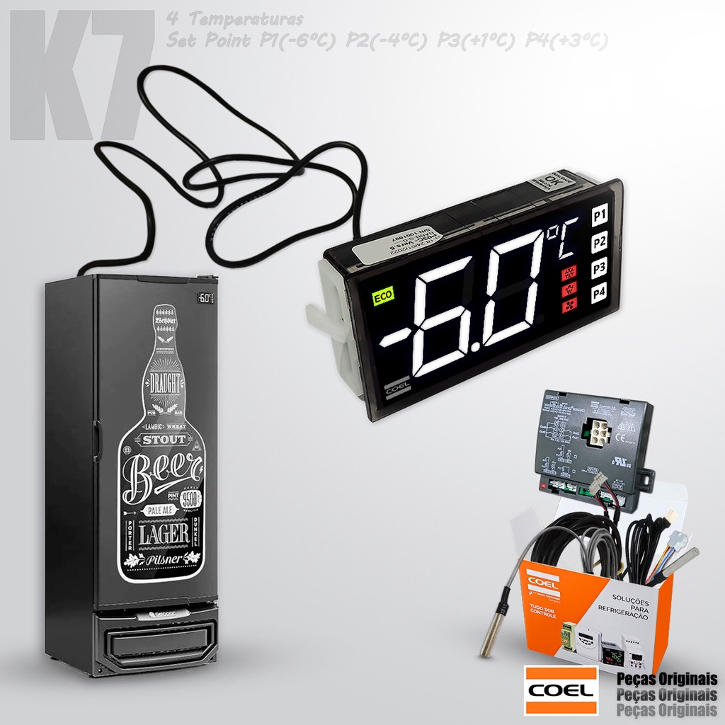 Kit Controlador Coel para Cervejeira Gelopar K7-4 TMTO Original