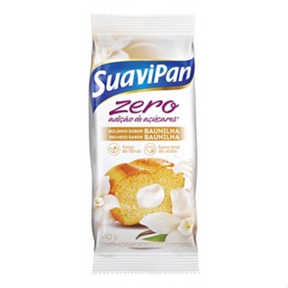 BOLINHO ZERO AÇÚCAR BAUNILHA RECHEADO COM BAUNILHA SUAVIPAN UN 40G